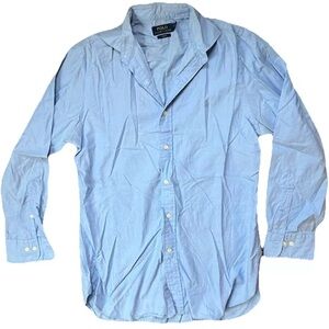 Polo by Ralph Lauren Blue Casual Shirt with Long Sleeves and Button Down Collar